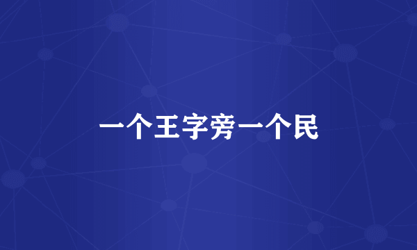 一个王字旁一个民