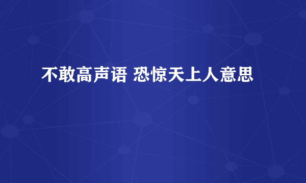 不敢高声语 恐惊天上人意思