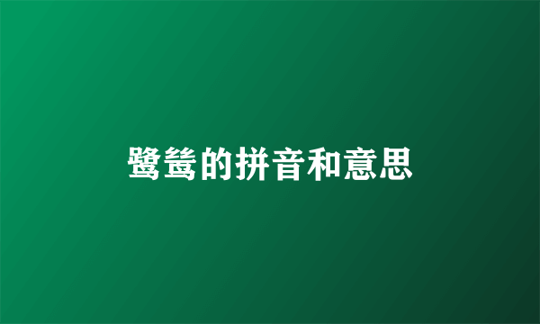 鹭鸶的拼音和意思