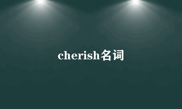 cherish名词