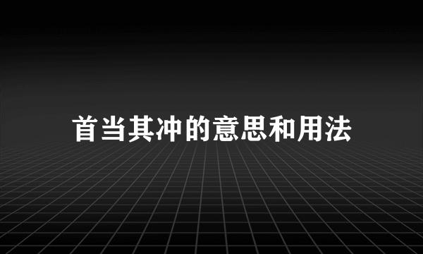 首当其冲的意思和用法