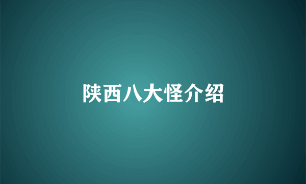 陕西八大怪介绍