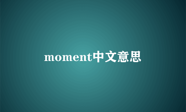 moment中文意思