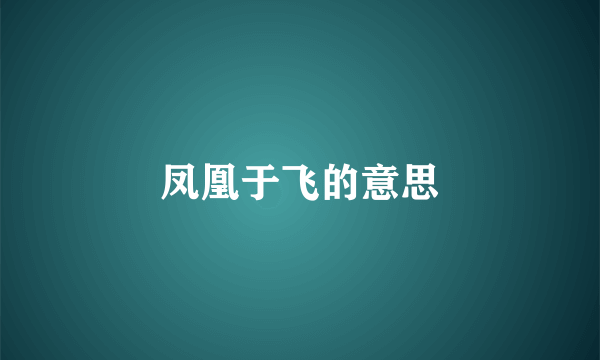 凤凰于飞的意思