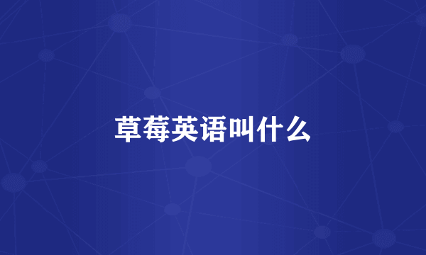 草莓英语叫什么