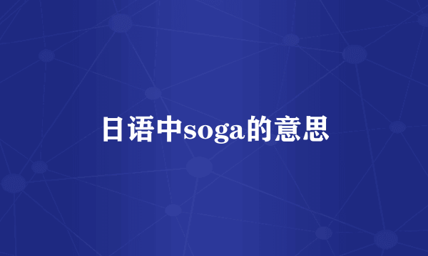 日语中soga的意思