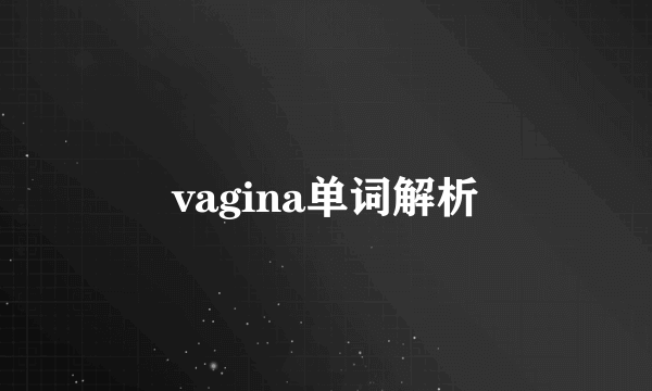 vagina单词解析