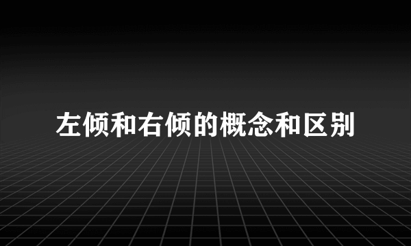 左倾和右倾的概念和区别