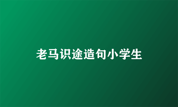 老马识途造句小学生