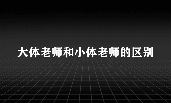 大体老师和小体老师的区别
