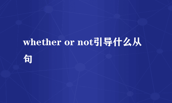 whether or not引导什么从句