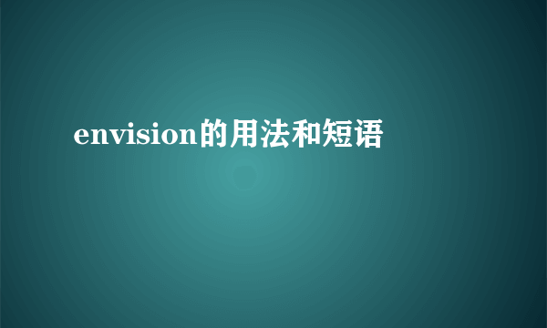 envision的用法和短语