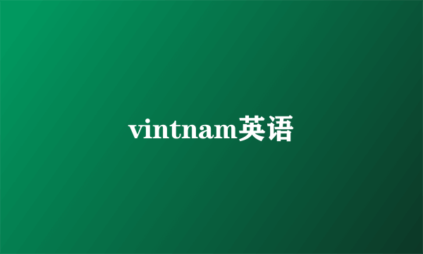 vintnam英语