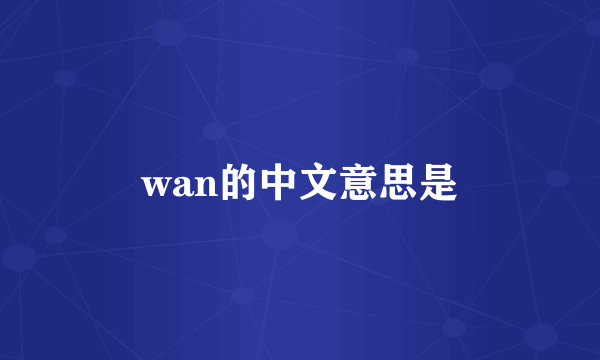 wan的中文意思是
