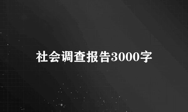 社会调查报告3000字