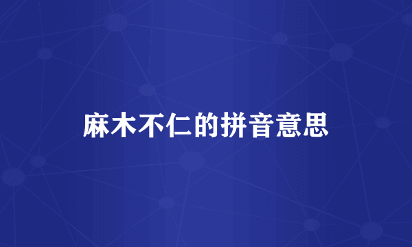 麻木不仁的拼音意思