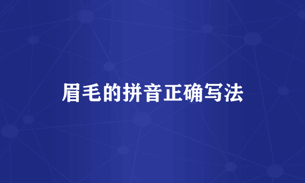 眉毛的拼音正确写法