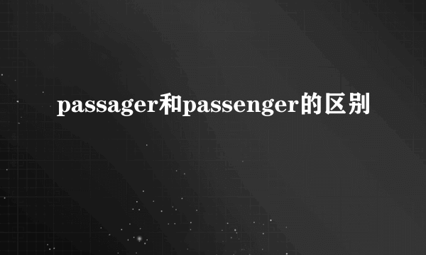 passager和passenger的区别