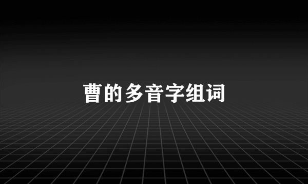 曹的多音字组词