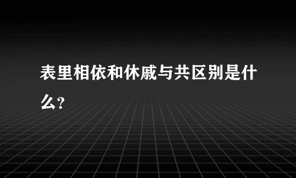 表里相依和休戚与共区别是什么？