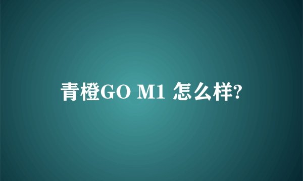 青橙GO M1 怎么样?
