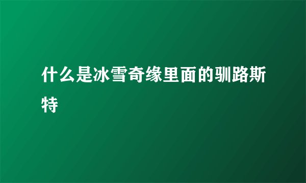 什么是冰雪奇缘里面的驯路斯特