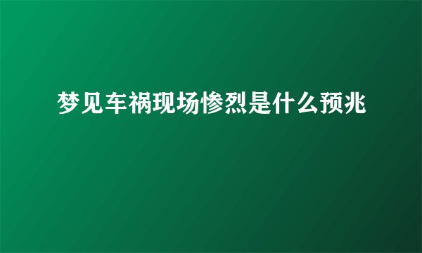 梦见车祸现场惨烈是什么预兆