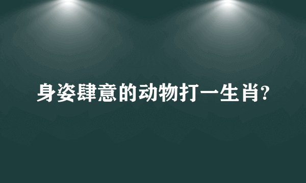 身姿肆意的动物打一生肖?