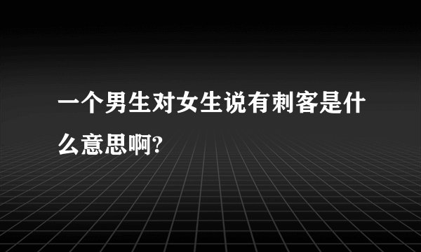 一个男生对女生说有刺客是什么意思啊?