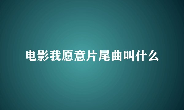 电影我愿意片尾曲叫什么