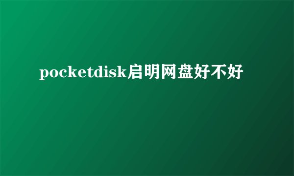 pocketdisk启明网盘好不好