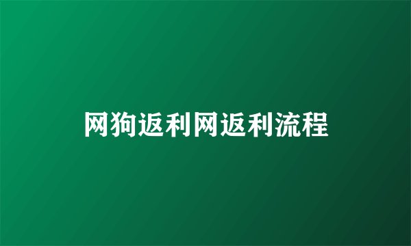 网狗返利网返利流程
