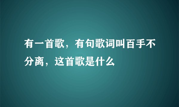 有一首歌，有句歌词叫百手不分离，这首歌是什么
