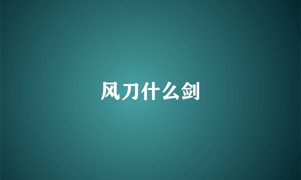 风刀什么剑