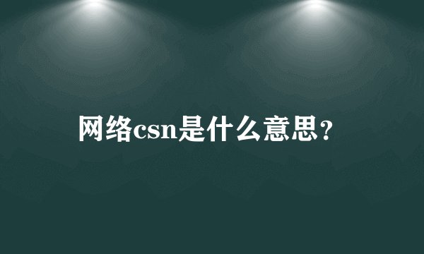 网络csn是什么意思？