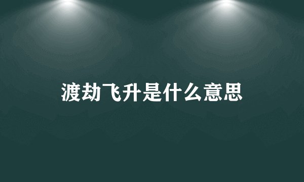 渡劫飞升是什么意思