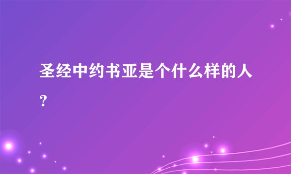 圣经中约书亚是个什么样的人？