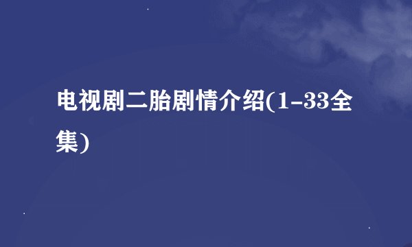 电视剧二胎剧情介绍(1-33全集)
