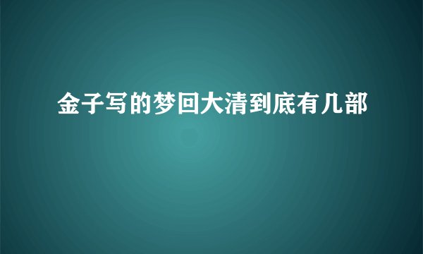 金子写的梦回大清到底有几部