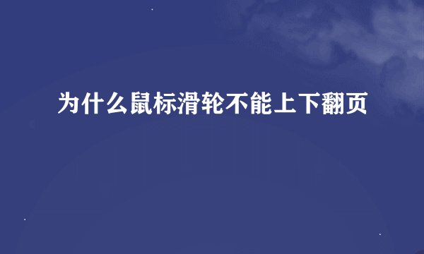 为什么鼠标滑轮不能上下翻页