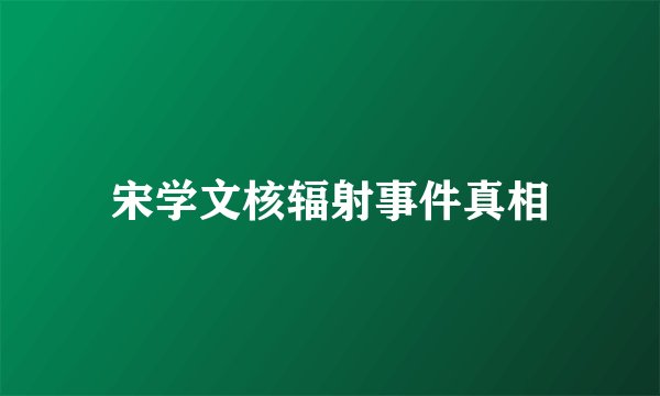 宋学文核辐射事件真相