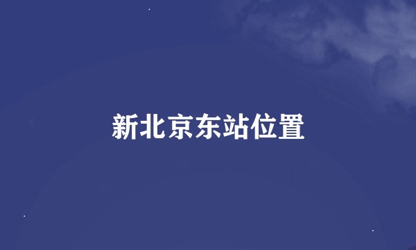 新北京东站位置