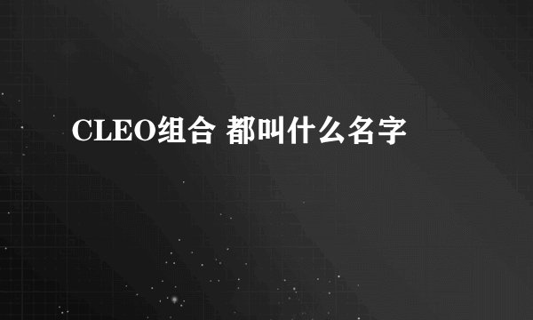 CLEO组合 都叫什么名字