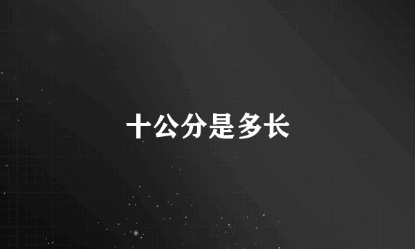 十公分是多长