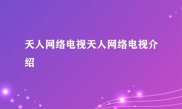 天人网络电视天人网络电视介绍