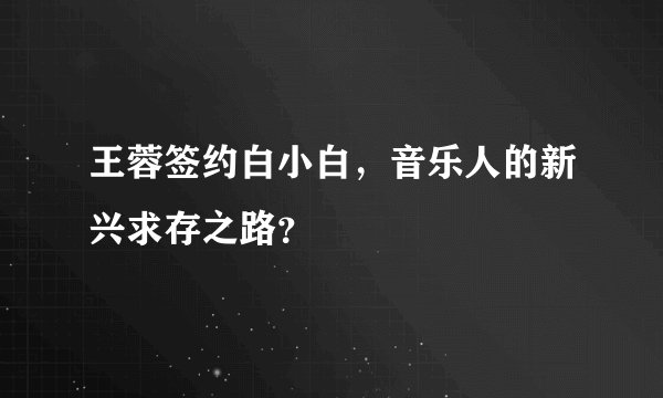 王蓉签约白小白，音乐人的新兴求存之路？