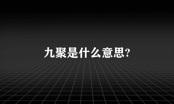 九聚是什么意思?