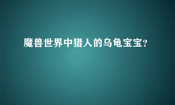 魔兽世界中猎人的乌龟宝宝？
