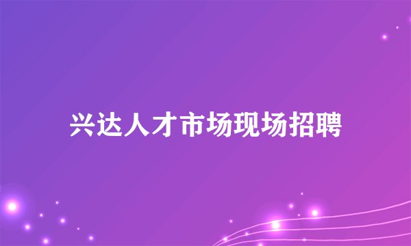 兴达人才市场现场招聘
