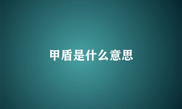 甲盾是什么意思